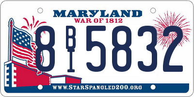 MD license plate 8BI5832
