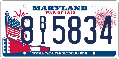 MD license plate 8BI5834
