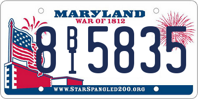 MD license plate 8BI5835