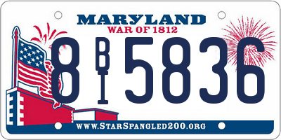 MD license plate 8BI5836
