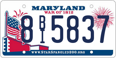MD license plate 8BI5837