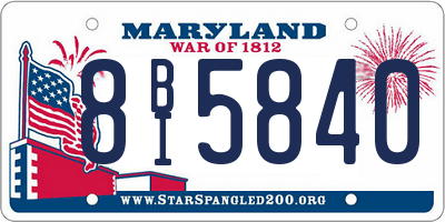 MD license plate 8BI5840