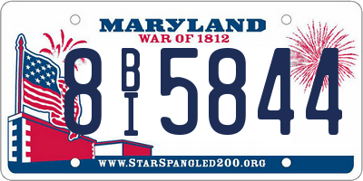 MD license plate 8BI5844