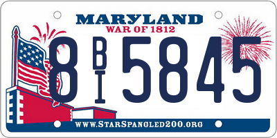 MD license plate 8BI5845
