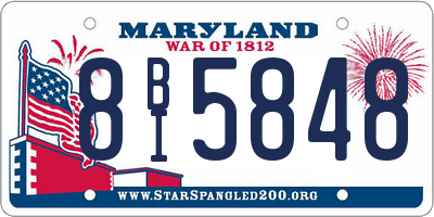 MD license plate 8BI5848