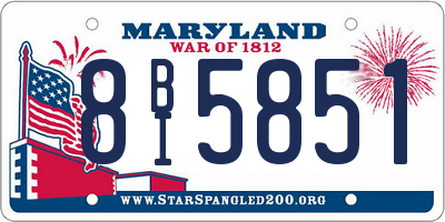 MD license plate 8BI5851
