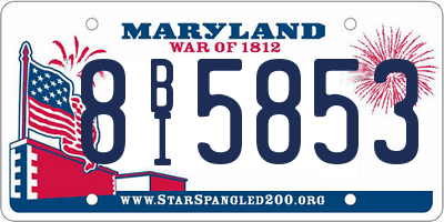 MD license plate 8BI5853
