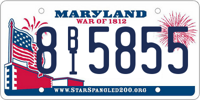 MD license plate 8BI5855