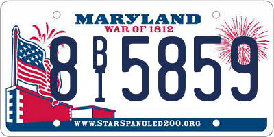 MD license plate 8BI5859
