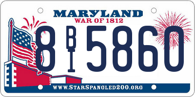 MD license plate 8BI5860