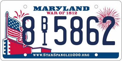 MD license plate 8BI5862
