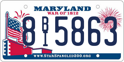 MD license plate 8BI5863