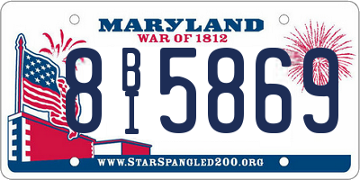 MD license plate 8BI5869