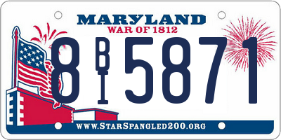 MD license plate 8BI5871