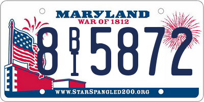 MD license plate 8BI5872
