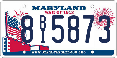 MD license plate 8BI5873