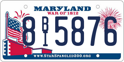 MD license plate 8BI5876