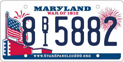 MD license plate 8BI5882