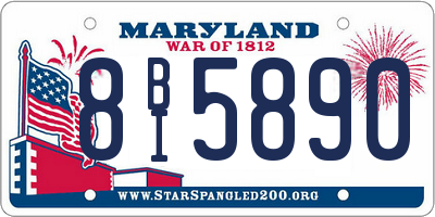 MD license plate 8BI5890
