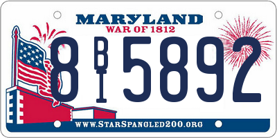 MD license plate 8BI5892