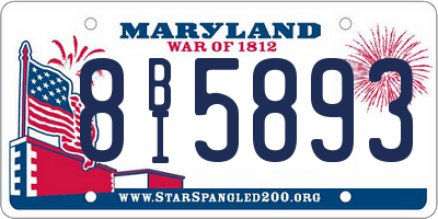 MD license plate 8BI5893
