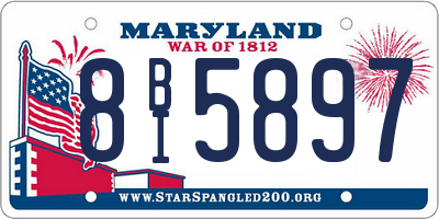 MD license plate 8BI5897