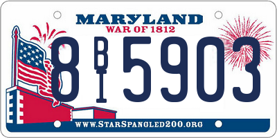 MD license plate 8BI5903