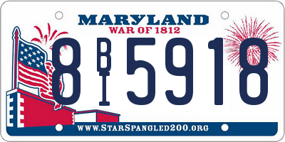 MD license plate 8BI5918