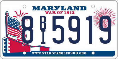 MD license plate 8BI5919