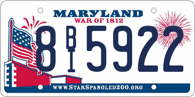 MD license plate 8BI5922