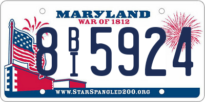 MD license plate 8BI5924