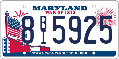 MD license plate 8BI5925