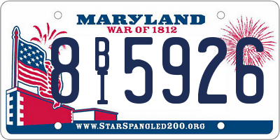 MD license plate 8BI5926