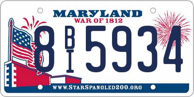 MD license plate 8BI5934