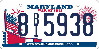 MD license plate 8BI5938