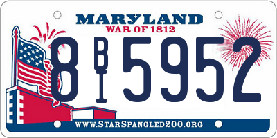 MD license plate 8BI5952
