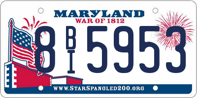 MD license plate 8BI5953