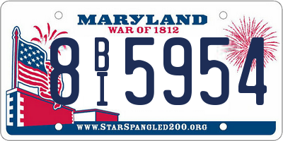 MD license plate 8BI5954