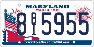 MD license plate 8BI5955