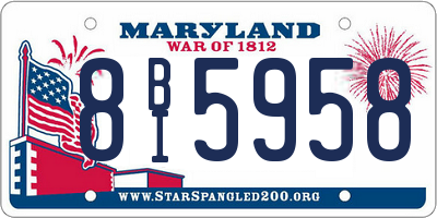 MD license plate 8BI5958