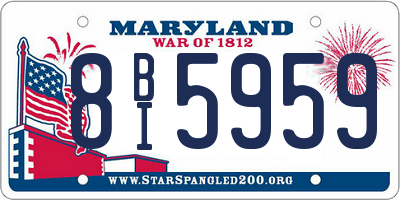 MD license plate 8BI5959