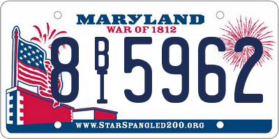 MD license plate 8BI5962