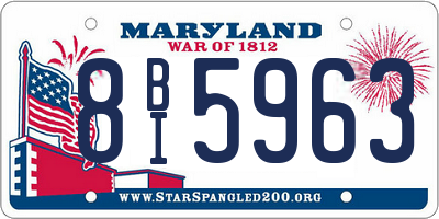 MD license plate 8BI5963