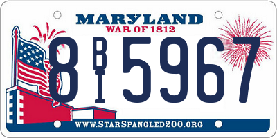 MD license plate 8BI5967