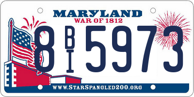 MD license plate 8BI5973