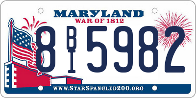 MD license plate 8BI5982