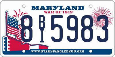 MD license plate 8BI5983