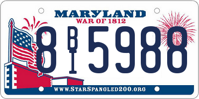 MD license plate 8BI5988