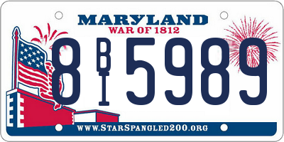 MD license plate 8BI5989