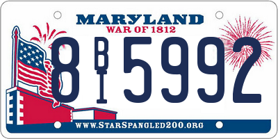 MD license plate 8BI5992